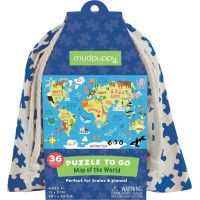 Mudpuppy Puzzle mapa světa 36 dílků