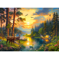 CASTORLAND Puzzle Západ slunce nad řekou 3000 dílků