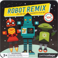 Petitcollage Magnetická hra Roboti - poškozená kovová krabička
