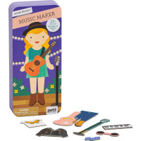 Petitcollage Magnetické puzzle Muzikantka - poškozená kovová krabička
