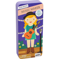 Petitcollage Magnetické puzzle Muzikantka - poškozená kovová krabička