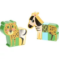 Vilac Dřevěné puzzle Veselé safari
