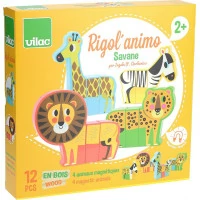 Vilac Dřevěné puzzle Veselé safari