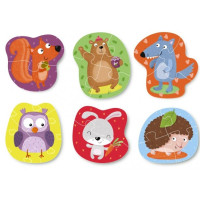DODO Puzzle Zvířátka v lese 6v1 (2,3,4 dílky)