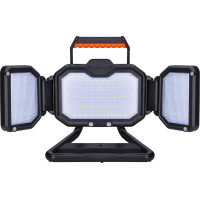 Solight LED reflektor 50W, přenosný, nabíjecí, 5000lm, oranžovo-černý