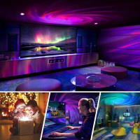 Noční LED lampička/projektor s dálkovým ovladačem UNIVERSE - bílá