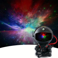 Noční LED lampička/projektor s dálkovým ovladačem UNIVERSE - černá