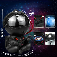 Noční LED lampička/projektor s dálkovým ovladačem UNIVERSE - černá
