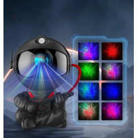 Noční LED lampička/projektor s dálkovým ovladačem UNIVERSE - černá