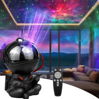 Noční LED lampička/projektor s dálkovým ovladačem UNIVERSE - černá