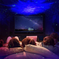 Noční LED lampička/projektor s dálkovým ovladačem UNIVERSE - černá