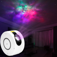 Noční LED lampička/projektor hvězd SPIRAL - bílá