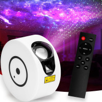 Noční LED lampička/projektor hvězd NEBULA - bílá