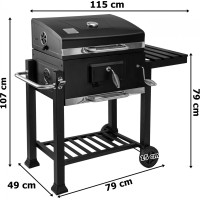 Zahradní gril na dřevěné uhlí MEJOR - černý