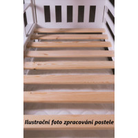 Dětská patrová postel z masivu borovice BORIS se šuplíky 190x90 cm - přírodní