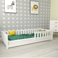 Dětská Montessori postel z masivu borovice LULU 200x90 cm - bílá