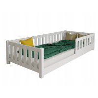 Dětská Montessori postel z masivu borovice LULU 200x90 cm - bílá