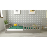 Dětská Montessori postel z masivu borovice LULU 200x90 cm - šedá