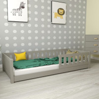 Dětská Montessori postel z masivu borovice LULU 200x90 cm - šedá
