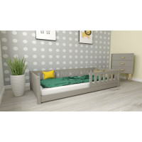 Dětská Montessori postel z masivu borovice LULU 200x90 cm - šedá