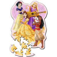 TREFL Dřevěné obrysové puzzle Disney: Krásné princezny 50 dílků