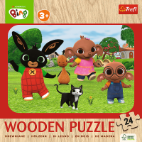 TREFL Dřevěné puzzle Bing: Seznamte se s Bingem 24 dílků