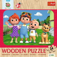 TREFL Dřevěné puzzle Cocomelon: Veselý Cocomelon 24 dílků