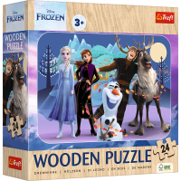 TREFL Dřevěné puzzle Ledové království: Úžasné království 24 dílků