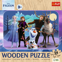 TREFL Dřevěné puzzle Ledové království: Úžasné království 24 dílků