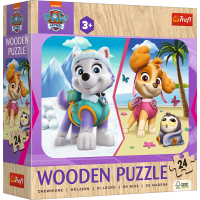TREFL Dřevěné puzzle Tlapková patrola: Dívčí hlídka 24 dílků