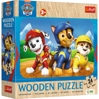 TREFL Dřevěné puzzle Tlapková patrola: Roztomilý tým psů 24 dílků
