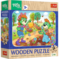 Dřevěné puzzle Treflíci: Seznamte se s rodinou Treflíků 24 dílků