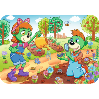 Dřevěné puzzle Treflíci: Seznamte se s rodinou Treflíků 24 dílků