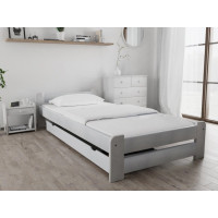 Dětská postel z masivu borovice EURO - 200x90 cm - bílá