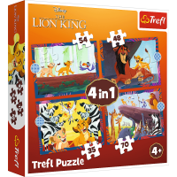 TREFL Puzzle Odvážný Lví král 4v1 (35,48,54,70 dílků)