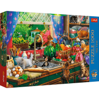 TREFL Puzzle Premium Plus Tea Time: Rozverná koťata1000 dílků