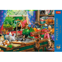 TREFL Puzzle Premium Plus Tea Time: Rozverná koťata1000 dílků