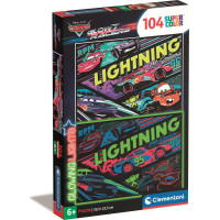 CLEMENTONI Svítící puzzle Auta 104 dílků