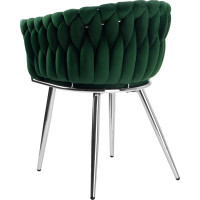 Jídelní křesílko COFTON Velvet - tmavě zelené/chrom