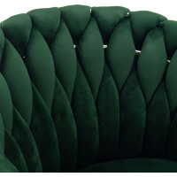 Jídelní křesílko COFTON Velvet - tmavě zelené/chrom