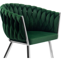 Jídelní křesílko COFTON Velvet - tmavě zelené/chrom