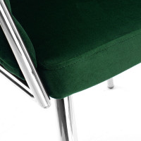 Jídelní křesílko COFTON Velvet - tmavě zelené/chrom