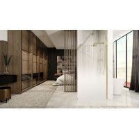 Koupelnová pevná zástěna Rea AERO Ombre 120 cm - broušená zlatá - bílé sklo