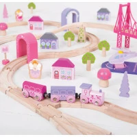 Bigjigs Rail Dřevěná velká vláčkodráha princezny