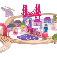 Bigjigs Rail Dřevěná velká vláčkodráha princezny