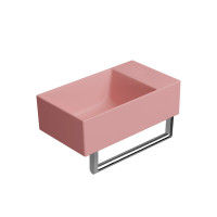 GSI KUBE X keramické umývátko 40x23cm, bez otvoru, pravé/levé, blush mat 9484024