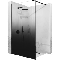 Koupelnová pevná zástěna Rea AERO Ombre 120 cm - černá - černé sklo