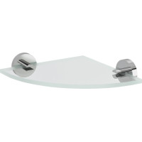 Sapho X-ROUND skleněná police rohová, čtvrtkruhová 200x200mm, chrom/čiré sklo XR009-11