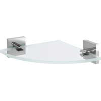 Sapho X-SQUARE skleněná police rohová, čtvrtkruhová 200x200mm, chrom/čiré sklo XQ009-11