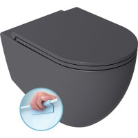 Isvea INFINITY závěsná WC mísa, Rimless, 36, 5x53cm, antracit 10NF02004-2C